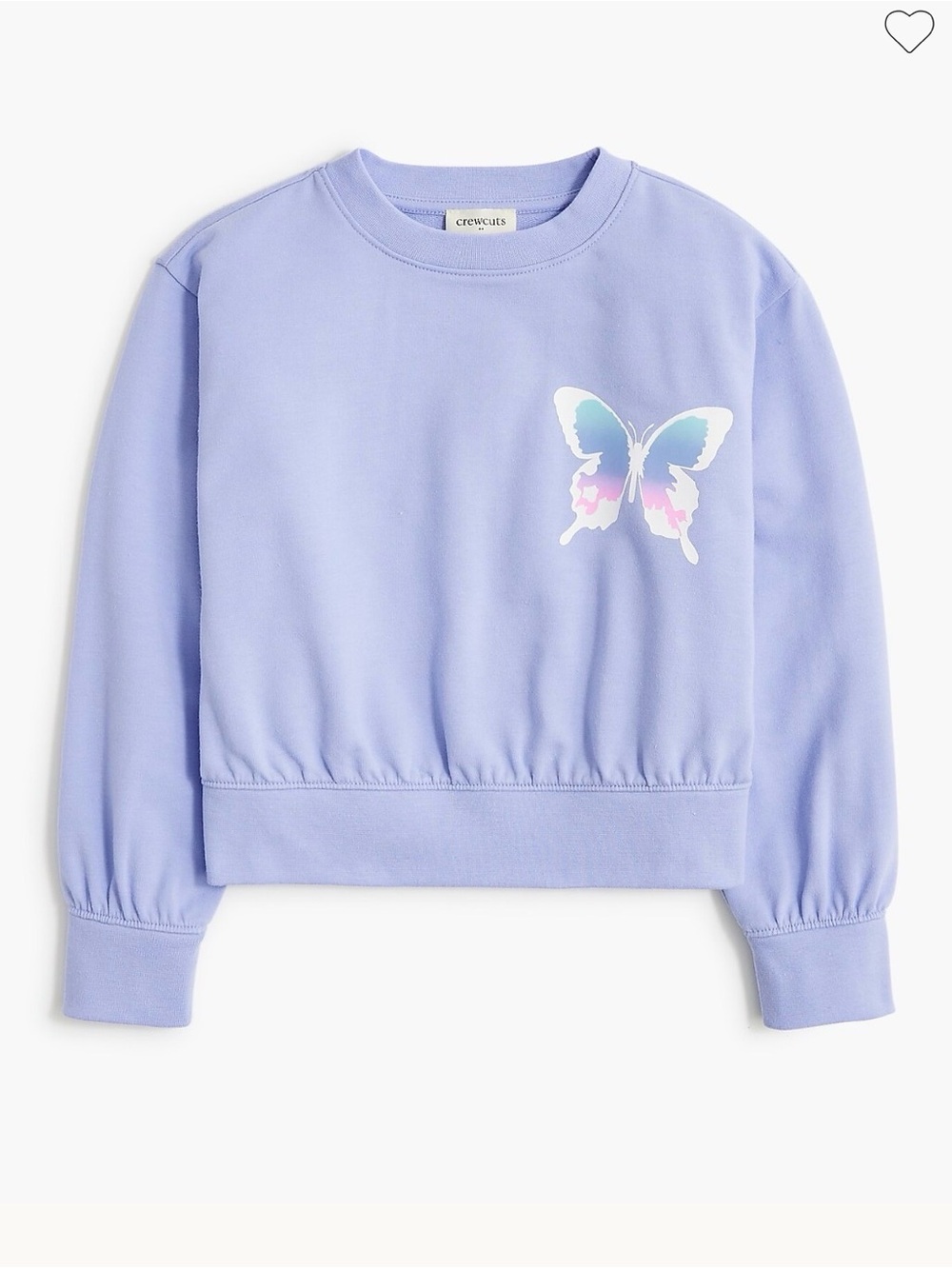 J. Crew Crewcuts Butterfly Crewneck Sweatshirt Lavender Girls’ Size Large 10-12